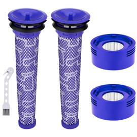 Anicell V8 Filter Replacement Compatible with Dyson V7 V8 Animal V8 Absolute V8 Motorhead Origin SV10 V7 Animal V7 Cordless Stick Vacuum, 2 HEPA Post Filters+2 Pre Filters, Part 965661-01 & 967478-01