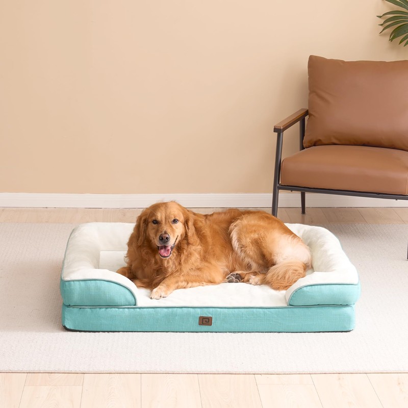 EHEYCIGA EHEYCIGA Orthopedic Dog Bed, Waterproof Memory Foam, Turquoise Blue,