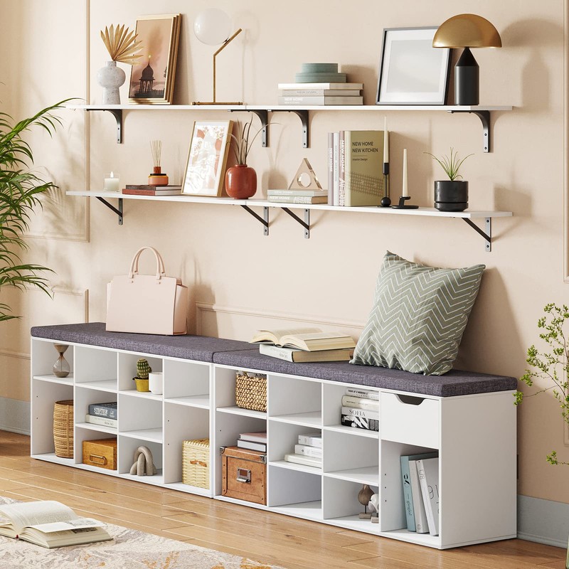 DINZI LVJ Long Wall Shelves, 39.4Inch Wall Mounted Shelves Set
