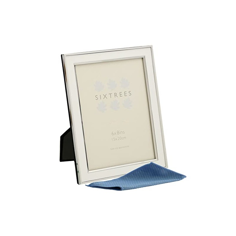 Sixtrees Abbey White 2-103-68 Polished Silver photo frame with lacquered