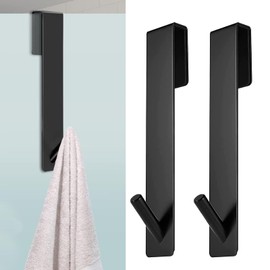 Pack of 2 Towel Holder Shower Wall Hooks for Shower Wall Black Shower Hooks Suitable for Hanging Towels Bath Sponges Pyjamas etc. Shower Wall Hooks for Glass