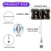 Black Glitter RN Badge Reel Retractable for Registered Nurse &