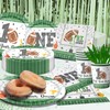 142Pcs First Year Down Football Birthday Party Decorations Football Tableware