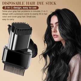 2 in 1 Hair Color Stick, Waterproof and Sweat-Proof Hair Dye Stick, Portable Color Touch-Up Hair Sticks With Comb, Cover Gray Hair Color Correction Sticks for Unisex (02# Dark Brown)