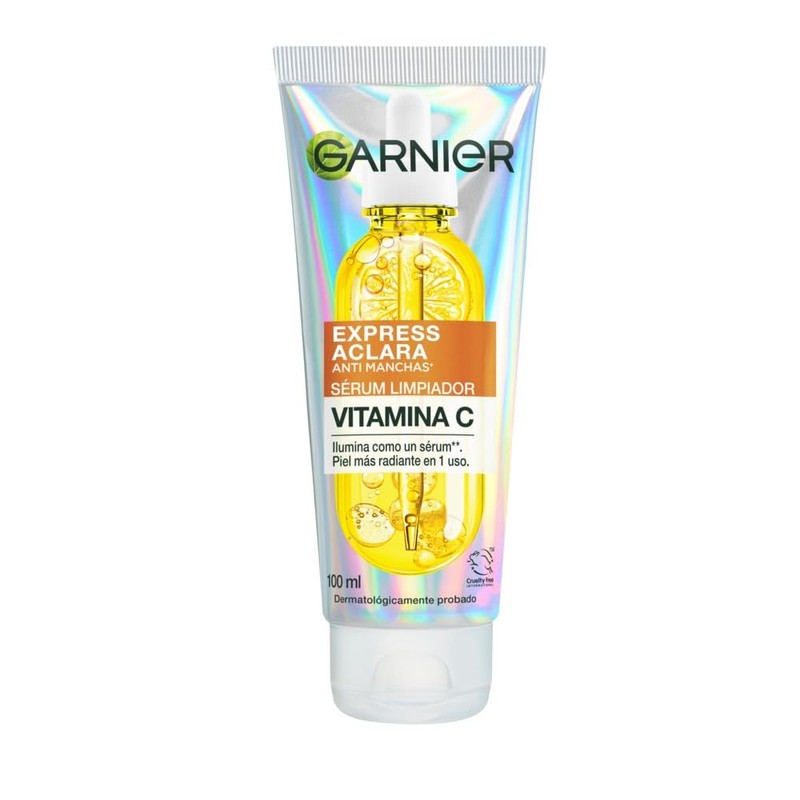 Garnier Express Aclara VitaminaC serum Limpiador Facial Iluminador 100ml