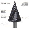 Jerax tools 1/4 to 2 Inch Step Drill Bit Spiral