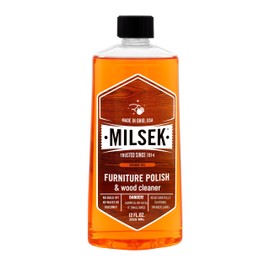 Milsek Furniture Polish and Wood Cleaner with Orange Oil - Multipurpose Cleaning Supplies for Home and Household from Hardwood Floors to Kitchen Cabinets- 12 Fl Oz (Pack of 1)
