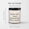 Aunt Gift for Christmas, My Dear Aunt, Vanilla Soy Candle,