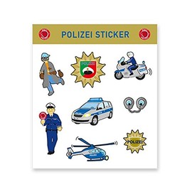 8-Piece Sticker Set * Police Stickers * as Party Bags or Gift // Pictures Children Birthday Birthday Crafts