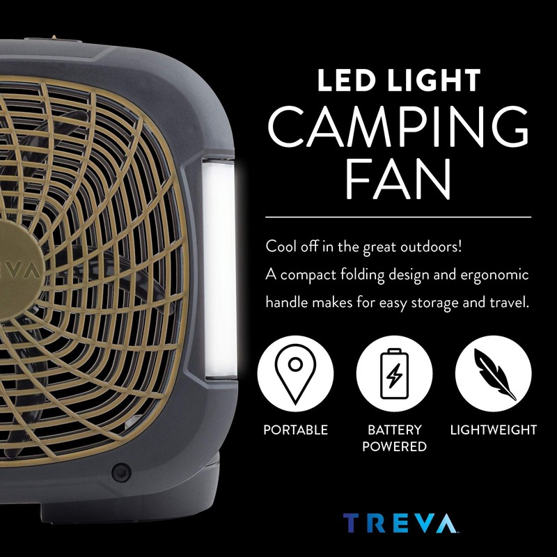 O2COOL Treva 10 Inch Portable Fan with LED Lights -