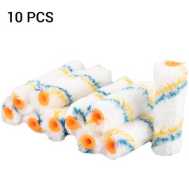IFAMIO Pack of 10, 4 Inch Inch Paint Roller Covers Small Roller Refills 1/2 Inch Inch Nap Woven Cotton Mini Paint Roller Covers Brush Replacement Set for Painting Walls Floor Fence Cabinet