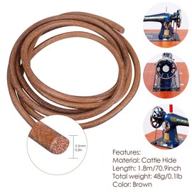 X-Mile Pedal Sewing Machine Belt Sewing Machine Genuine Leather Made Sturdy Durable with 1 Hook Easy to Use for Vintage Home Pedal Pedaling Type Sewing Machine