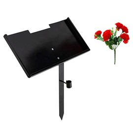 Grave Marker Stand for Memorials for People and Pets, Durable Iron Marker Holder, Easy Assembly, Removable Tubes, 12 x 6 Inches