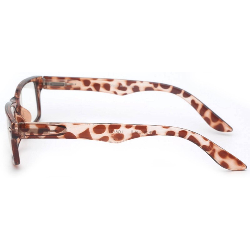 Retro Fashion Style Narrow Rectangular Frame Clear Lens Eyeglasses (/Leopard_Brown,