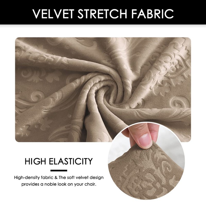 EVOLLER - Funda de asiento elástica de terciopelo para comedor,