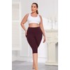 Plus Size Capri Leggings for Women with Pockets, Deep Wine