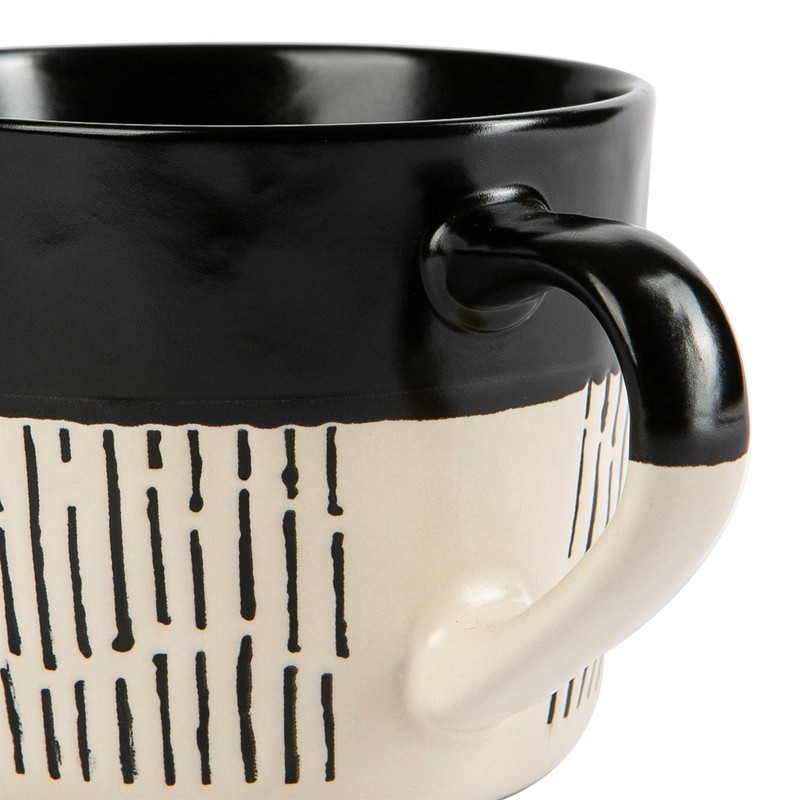 Nicola Spring Ceramic Dipped Dash Coffee Cups - Two Tone