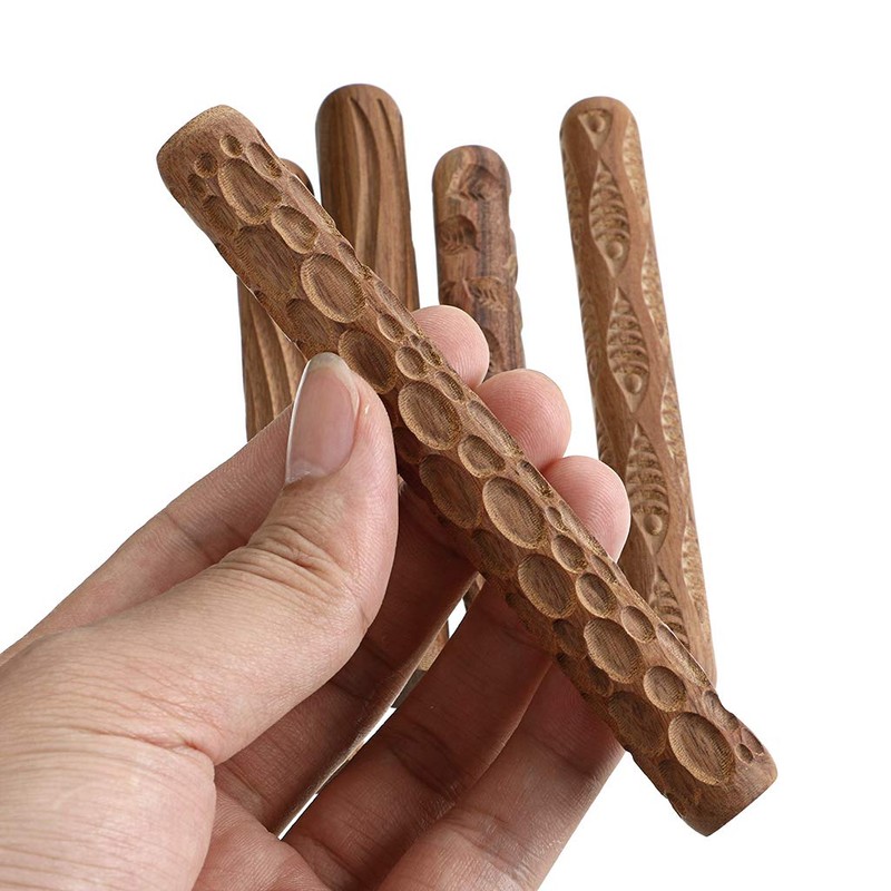Sumnacon Pottery Clay Tools Stamp Mold Wooden Pottery Supplies Clay