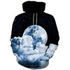 Hgvoetty Unisex 3D Print Hoodies for Adults Pullover Galaxy Moon