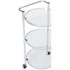 Organize It All Rolling 3 Tier Glass Circular Serving Cart