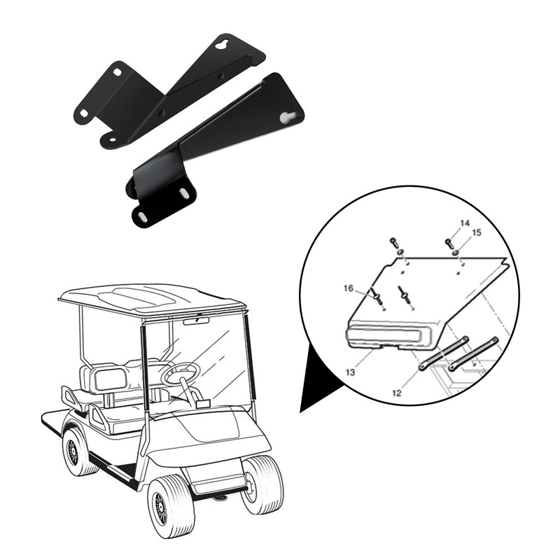 Orle Oko Golf Cart Brackets for EZGO TXT Headlight Bar,LED