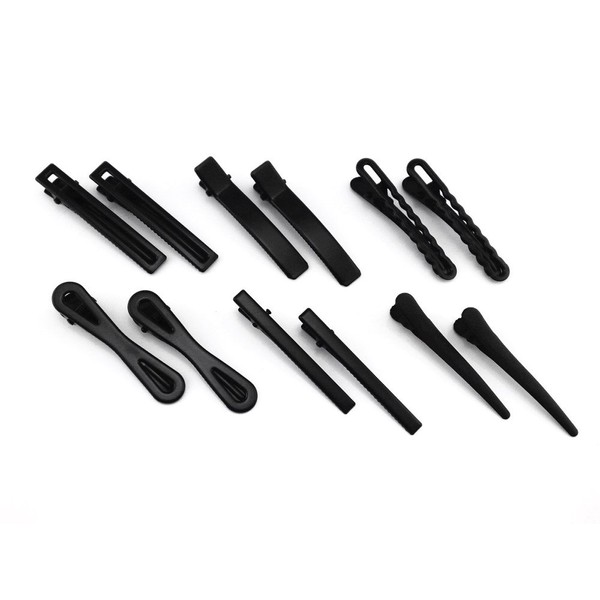 yueton Pack of 12 Black Matte Barrettes Bobby Pin Alligator Clip Hair Clips Bride Head-wear Edge Clip Clamps for Ladies Girls Hair Bows