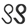HARFINGTON 3pcs 2.4" Plastic S Hooks - Black