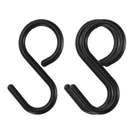 HARFINGTON 3pcs 2.4" Plastic S Hooks - Black