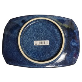 Miya Porcelain Blue Plum Namako Blossoms Sushi Plates  8.75" Set of 4