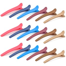 LELE LIFE 18Pcs Hair Clips for Styling Sectioning, Non Slip Matte Alligator Hair Clips Duck Billed Hair Roller Clips for Makeup Salon Hairdresser, No Crease (6 Colors B)