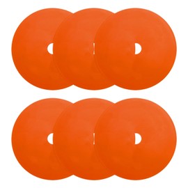 PATIKIL Spot Markers 6 Inch, 6 Pcs Non-Slip Floor Dots Agility Markers Flat Field Cones Poly Dots with Hole for Gym PE Speed Training Dance Soccer Basketball Sports, Orange