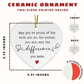 Nurse Gifts for Women - Nurses Week Gifts - Gift for Nurses - Nurse Rn Nicu LPN Practitioner Gift for Women - Retirement, Birthday, Appreciation Nursing Student Ideas - Ceramic Heart Ornament