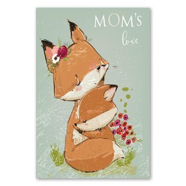 Postereck - 4060 - Children's Room, Mother Child Love Cuddling Fox - Children's Room Children's Room Wall Poster Pictures Wall Picture Wall Pictures - Poster - DIN A4 - 21.0 cm x 29.7 cm