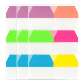 Quacc 350 PCS Sticky Index Tabs, Writable and Repositionable Page Markers Labels for Office School Reading Notes, Books and Classify Files - 6 Colors