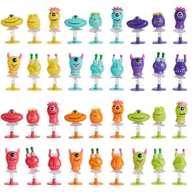 THE TWIDDLERS - 36 Monster Spring Jump Up Pop Up Toys for Kids, 6cm - Birthday Party Favours, Goody Bag Fillers and Toy Gift Set, Classroom Prizes
