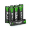 BEVIGOR 8 Pack AA Rechargeable Batteries 1500 Cycle, 2800 mAh