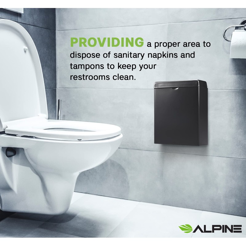 Alpine Sanitary Napkin Receptacle – Wall Mounted Tampon Holder For