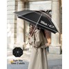 Chakipee Umbrella Windproof Strong Compact Automatic Umbrellas - Black Umbrella