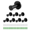 QWORK® 8Pcs Black Round Wall Hooks, 55 mm Coat Hook,