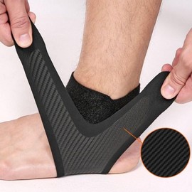 Double Strap Ankle Support Brace for Sports, Gym, Hiking & Injury Prevention Black Left/L