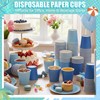 300 Pack 8 oz Blue Disposable Paper Cups, 4 Gradient