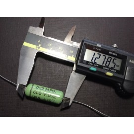 Cornell Dubilier 2 pcs Cornell Dubilier Greenie capacitor 600 VDC .022 MFD PM6S22 NOS