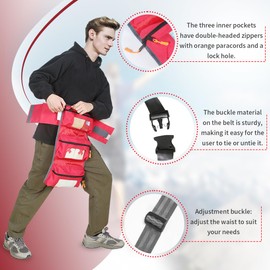 Ehucon Empty First Aid Waist Bag Molle Medical Pouch with Belt, EMS Fanny Pack with Three-piece System,IFAK Medical Bag for Camping,Hiking or Traveling (Red)