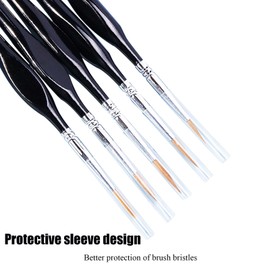 Paint Brush Set, Fine Detail Brushes for Acrylic, Watercolour, Model Making, 11 Pieces, Acrylic, Watercolour, Oil, Painting by Numbers, Miniature Model, Nail Design