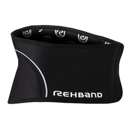 Rehband Back Brace Black, Back Support Belt Made of 5 mm SBR / Neoprene, Stabilisation Belt for Back and Lumbar Spine, Colour: Black, Size: L