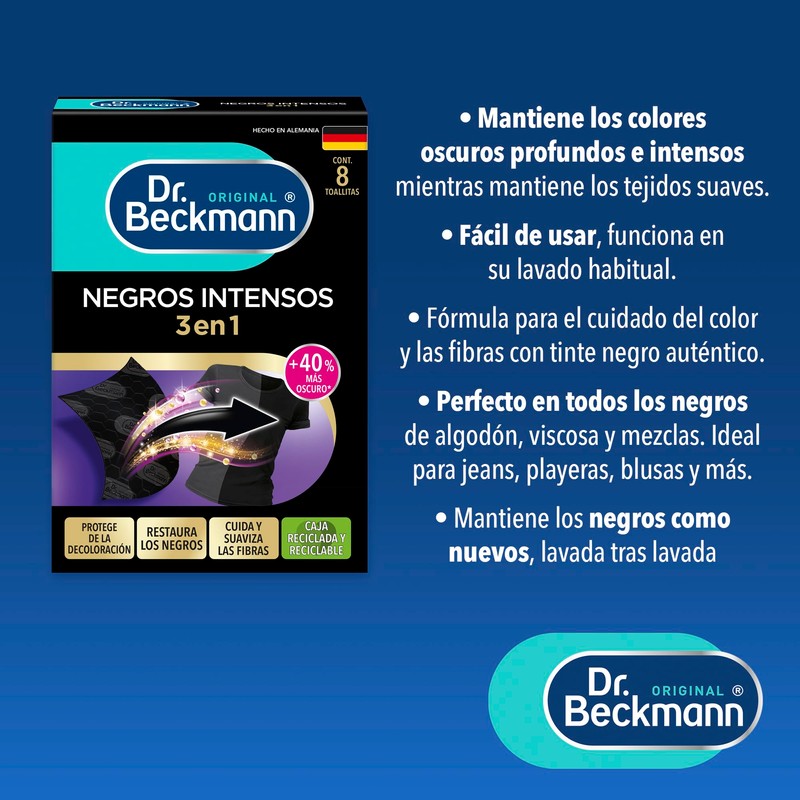 Dr. Beckmann Toallitas Negros Intensos para Renovar Los Tonos Negros