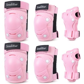 Soudittur Knee Pads, Children's Inline Skates Protector Set, 3-in-1 Knee Pads, Children's Elbow Pads, Wrist Guards, Protector Set for Inline Skates, Roller Skates, Skateboarding, Scooter, Driving
