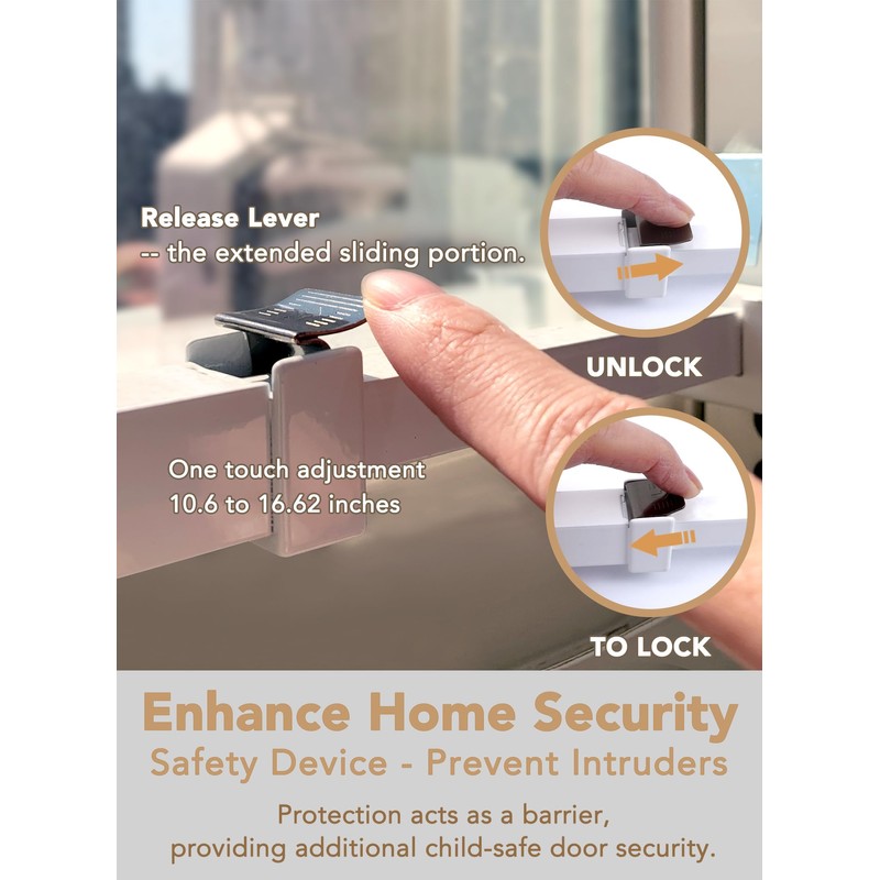 Greatim GT-DB005 Home Security Window Lock, Egress Window Lock, Childproof,