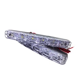 SakaSK Daylight LED DC 12V Universal Waterproof White Car Inspection Compliant Set of 2 6,000K 12 Rounds