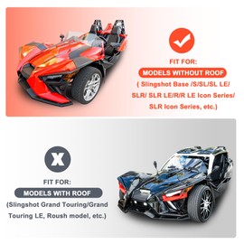 ATOCOVER Waterproof Full Cover Custom Fit for Polaris for Slingshot S SL SLR R 2019-2025 with Roof, 420D Oxford Cloth All Weather Covers Air Vents for Snow Rain Dust Protection